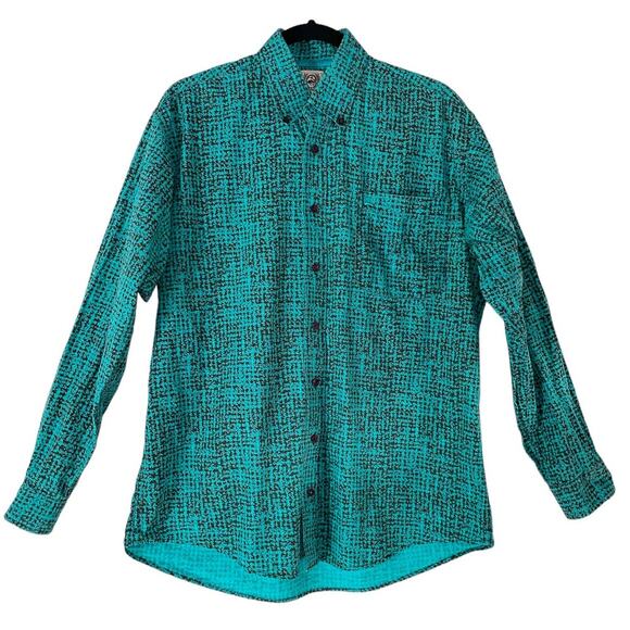 Cinch Black on Blue Print Button Front Classic Fit Shirt size Small - Picture 1 of 8